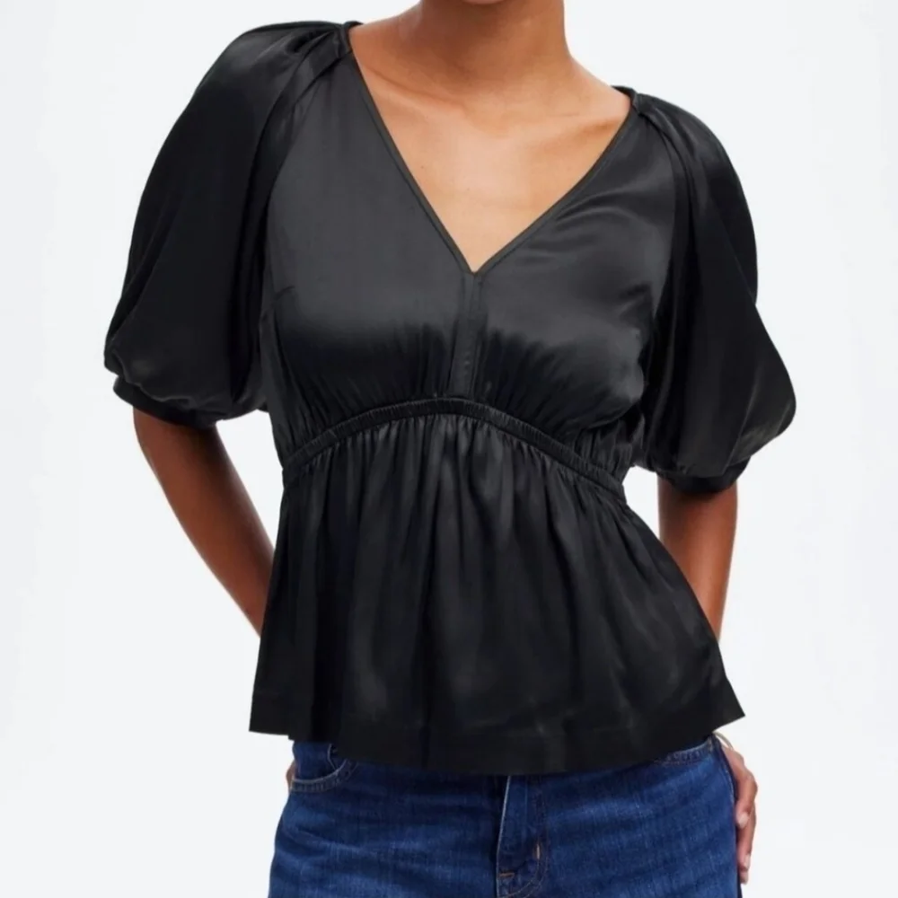 Madewell Women Puff Sleeve Blouse-Size S